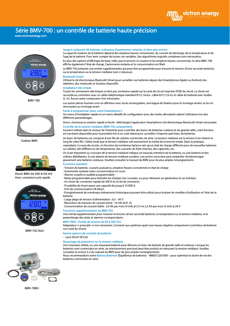 Página 1 del manual Ficha técnica Victron Energy BMV-702