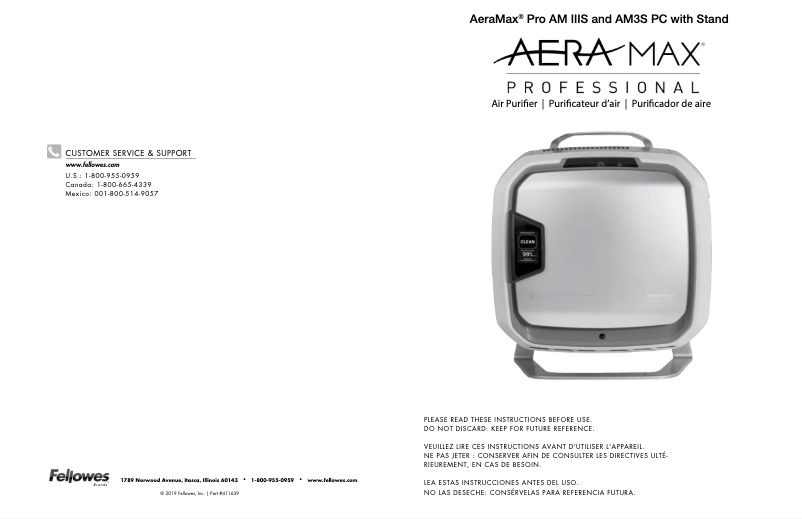 Imagen de la primera página del manual del dispositivo AeraMax PRO AM III