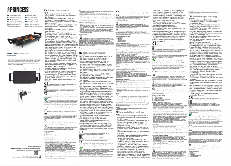 Imagen de la primera página del manual del dispositivo Table Chef 102209