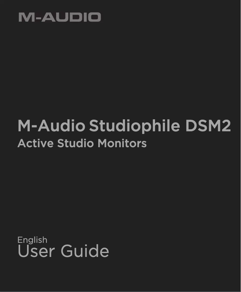 Página 1 del manual Manual de usuario M-Audio Studiophile DSM2