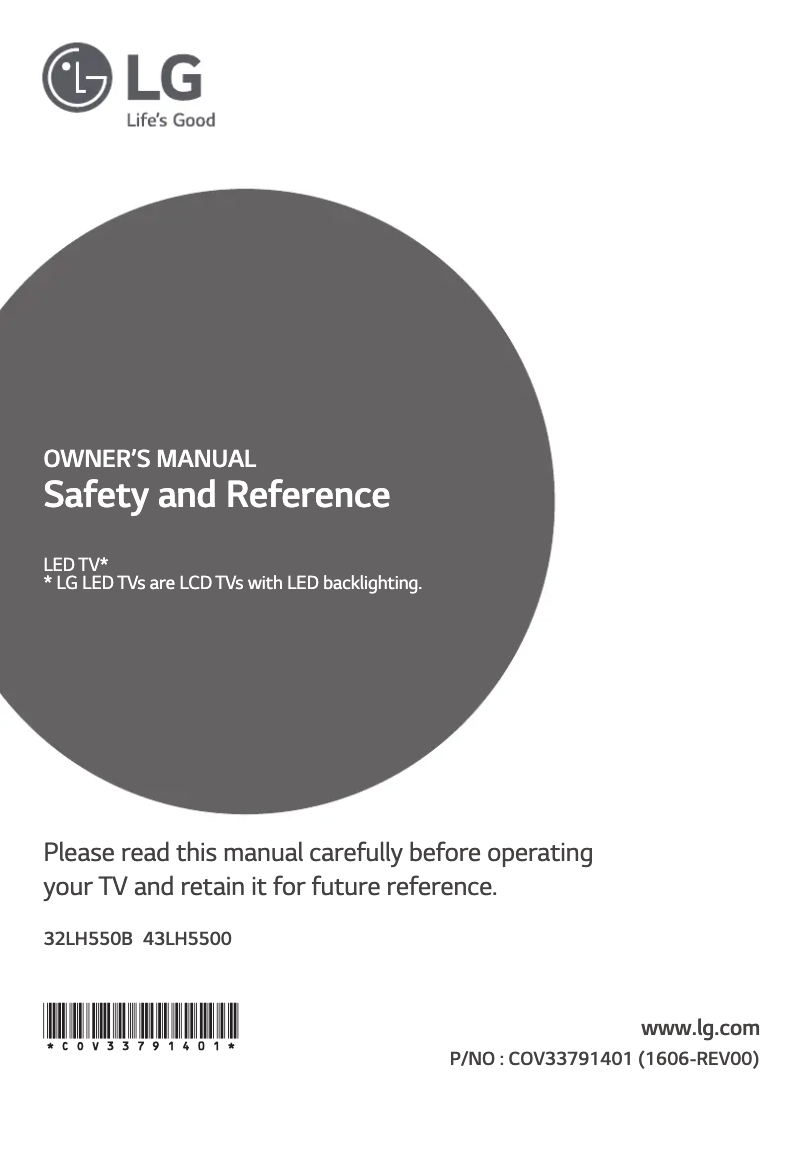 Imagen de la primera página del manual del dispositivo 43LH5500