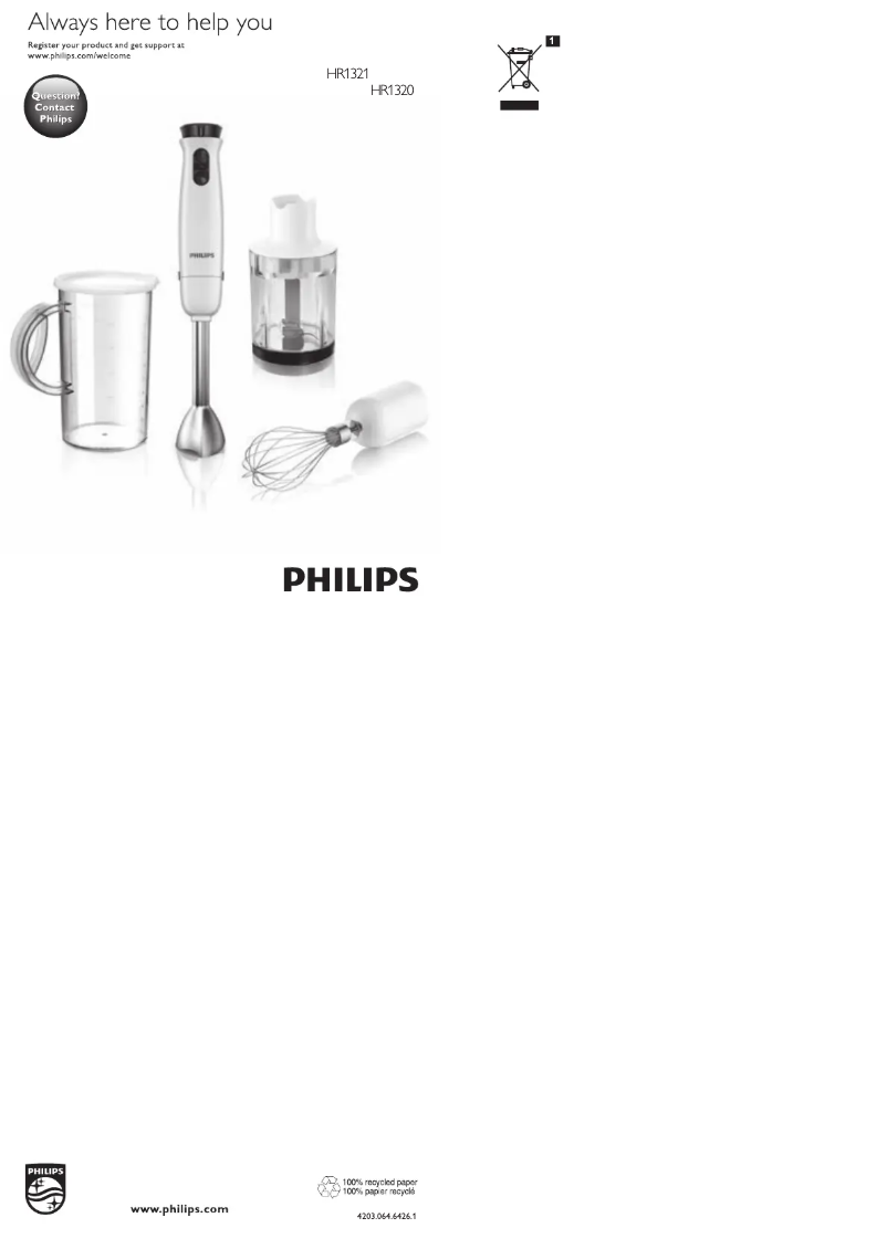 Página 1 del manual Manual de usuario Philips HR1321