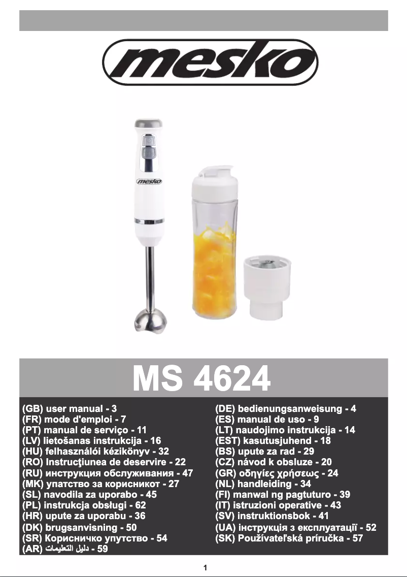 Página 1 del manual Manual de usuario Mesko MS 4624