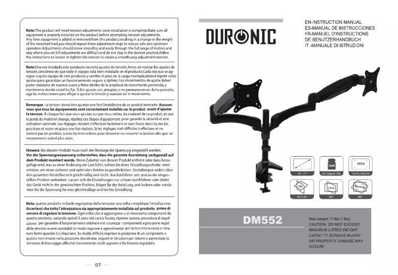 Página 1 del manual Manual de usuario Duronic DM552