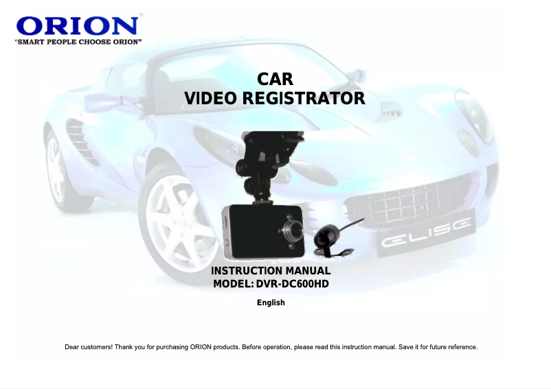 Imagen de la primera página del manual del dispositivo DVR-DC600HD