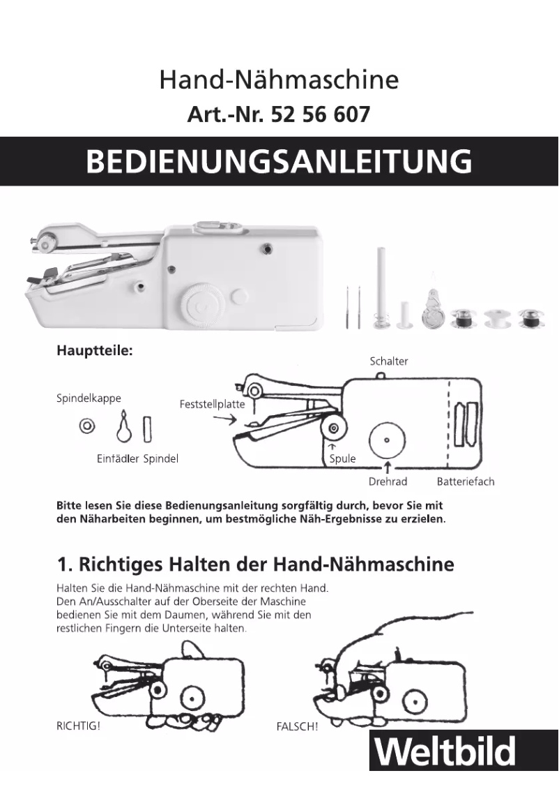 Página 1 del manual Manual de usuario Weltbild 52 56 607