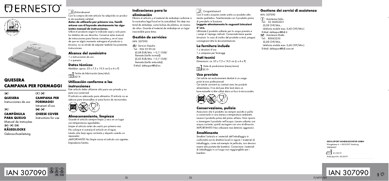 Imagen de la primera página del manual del dispositivo IAN 307090