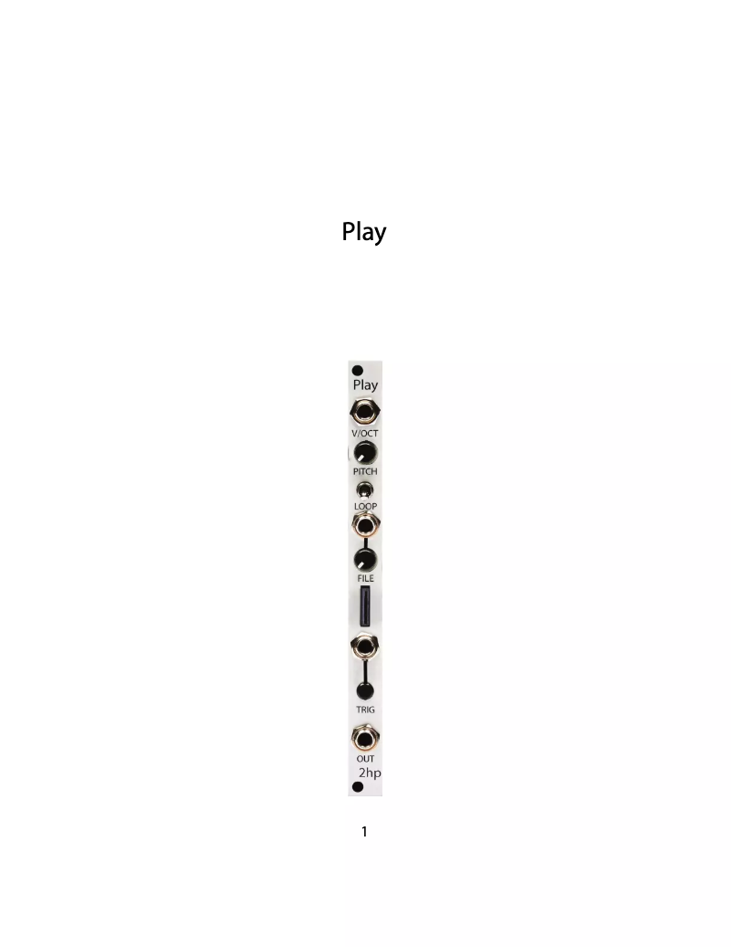 Imagen de la primera página del manual del dispositivo Play