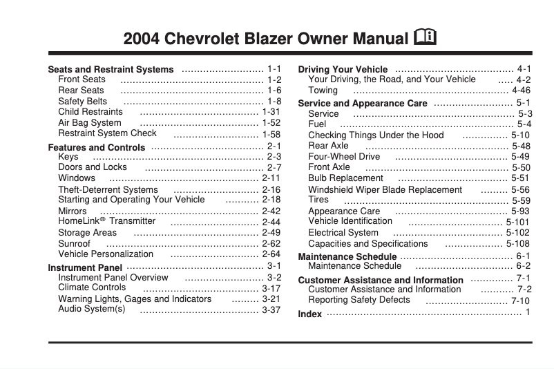 Página 1 del manual Manual de usuario Chevrolet Blazer (2022)