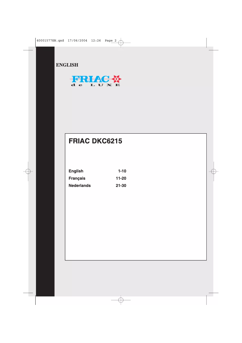 Página 1 del manual Manual de usuario Friac DKC 6215