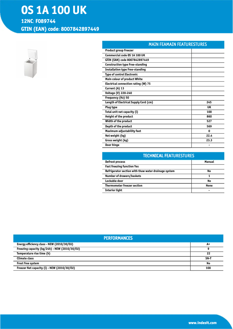 Imagen de la primera página del manual del dispositivo OS 1A 100 UK