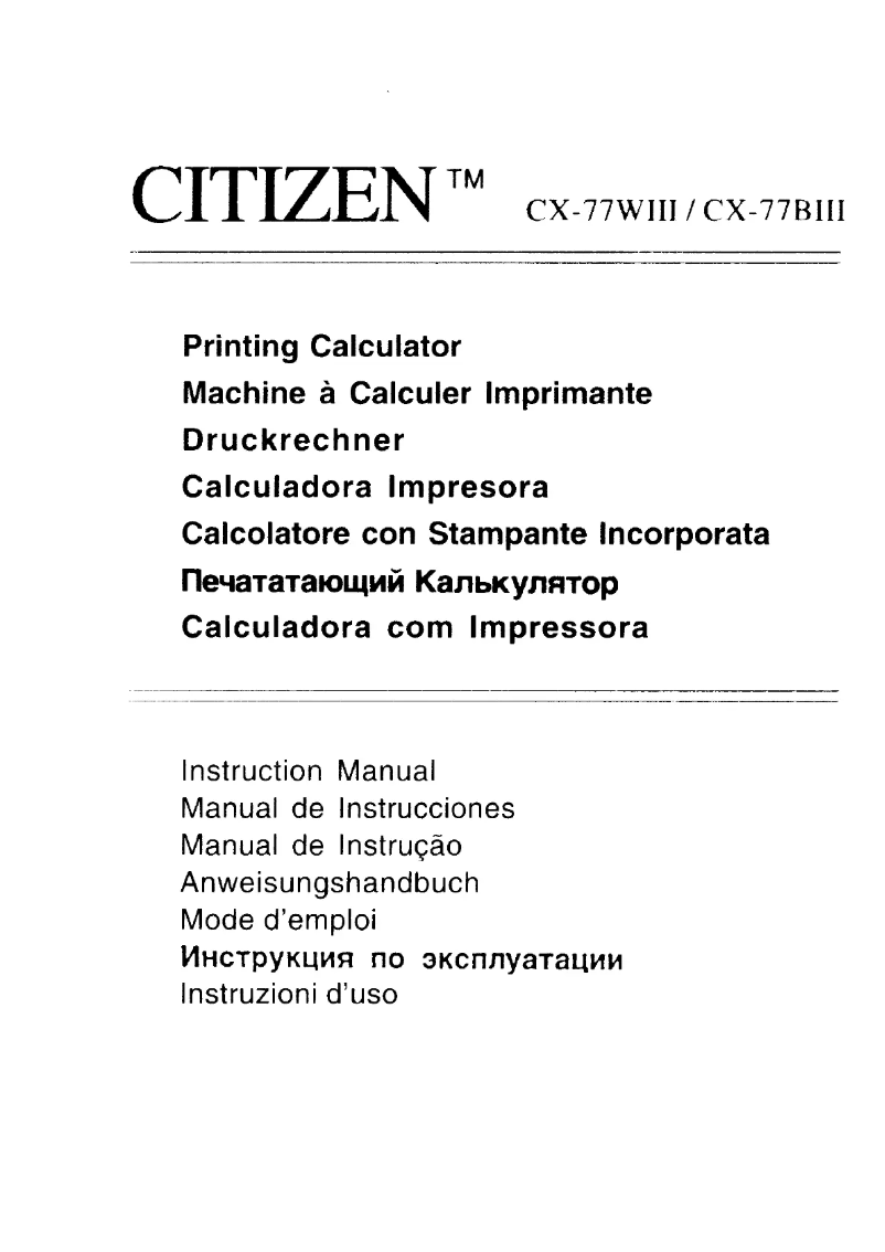 Página nº 1 - Manual de usuario Citizen CX-77BIII