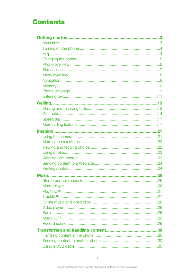 Imagen de la primera página del manual del dispositivo Ericsson T715