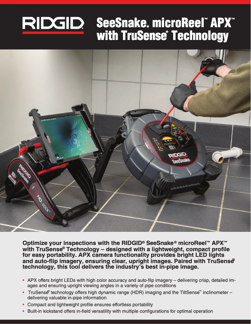 Página 1 del manual Catálogo Ridgid SeeSnake microReel APX