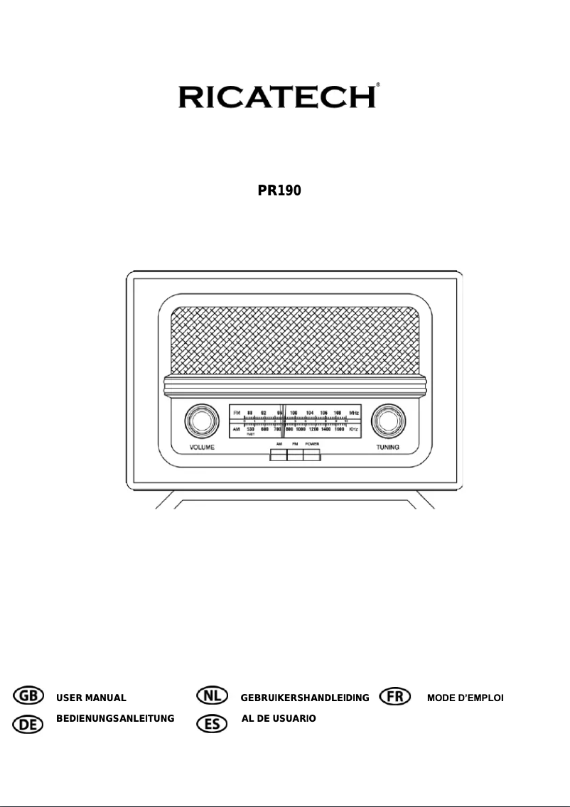 Página 1 del manual Manual de usuario Ricatech PR190