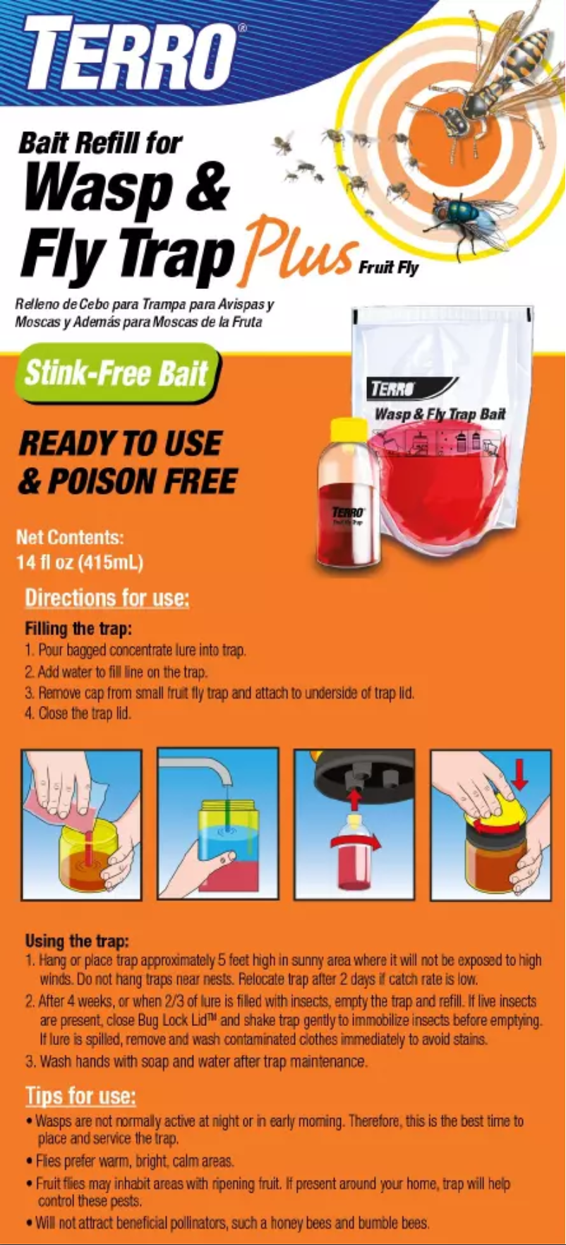 Imagen de la primera página del manual del dispositivo Wasp & Fly Trap Plus