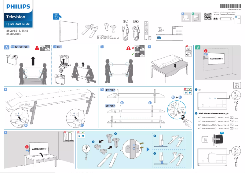 Página 1 del manual Guía de inicio rápido Philips 55PUS8808