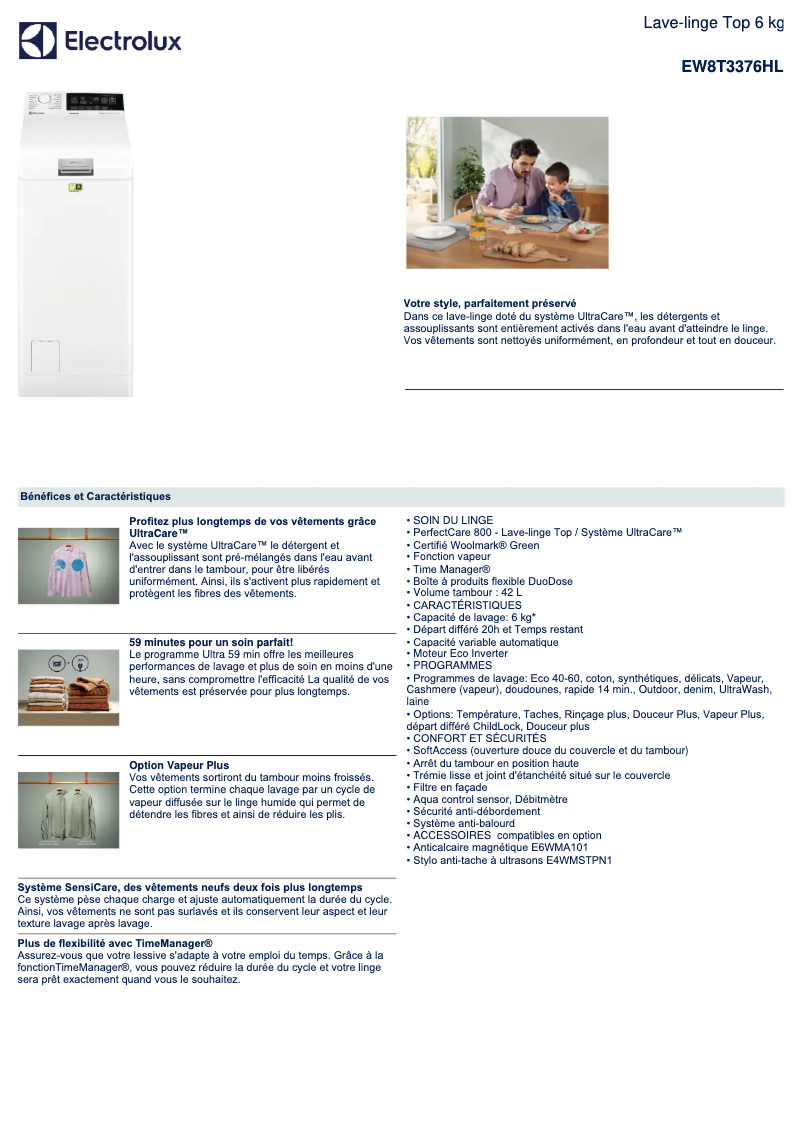 Imagen de la primera página del manual del dispositivo EW8T3376HL