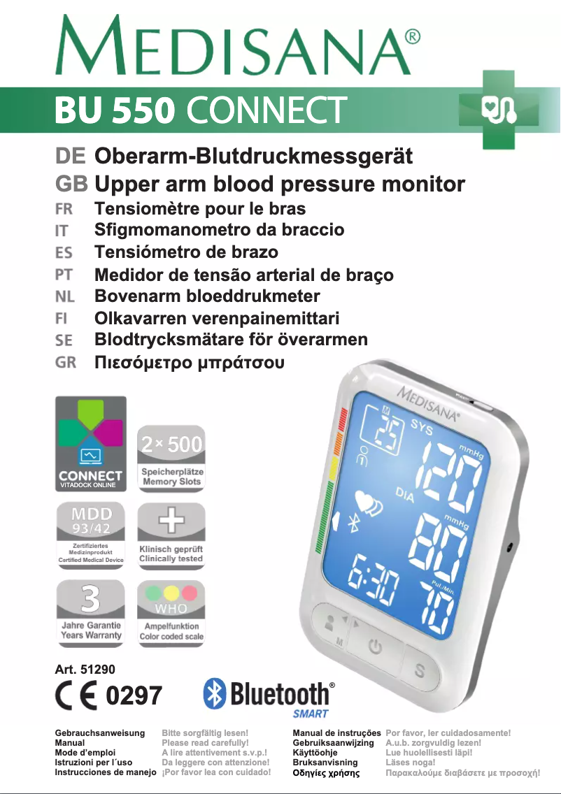 Imagen de la primera página del manual del dispositivo BU 550 Connect