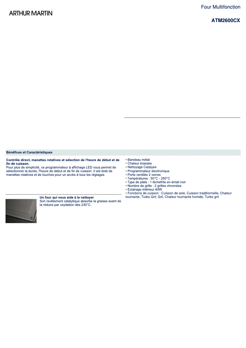 Imagen de la primera página del manual del dispositivo ATM2600CX