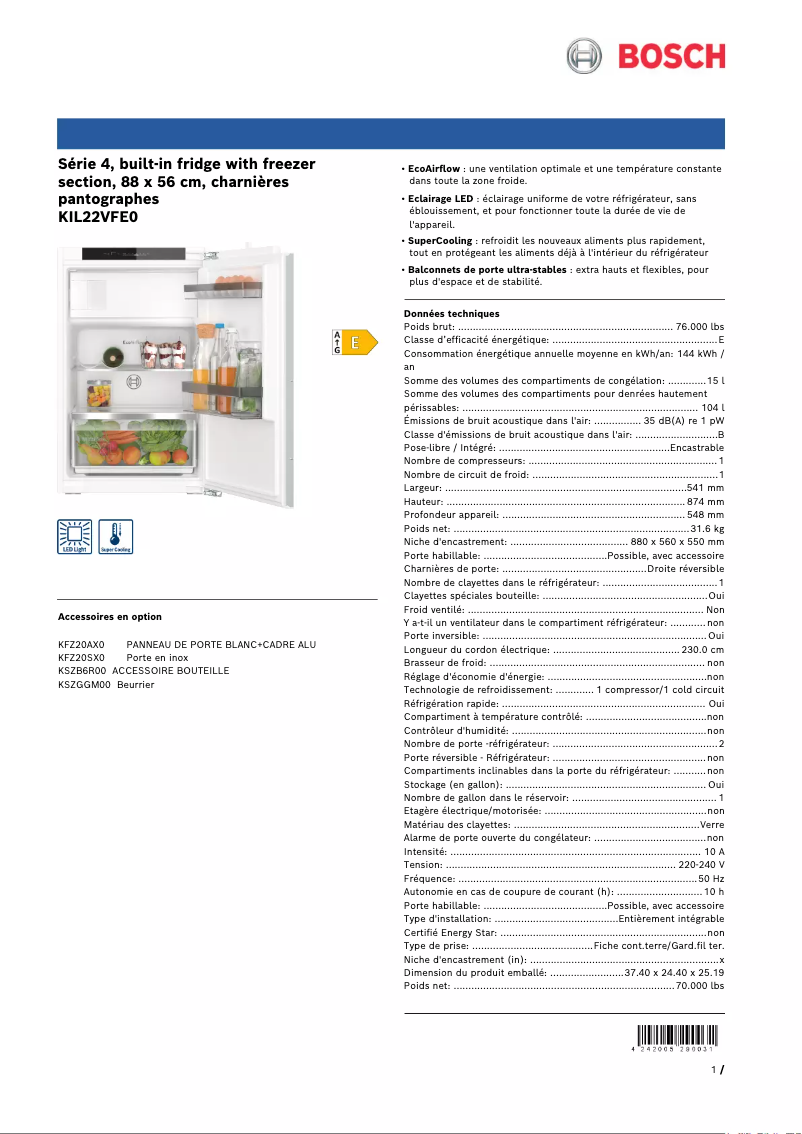 Imagen de la primera página del manual del dispositivo KIL22VFE0