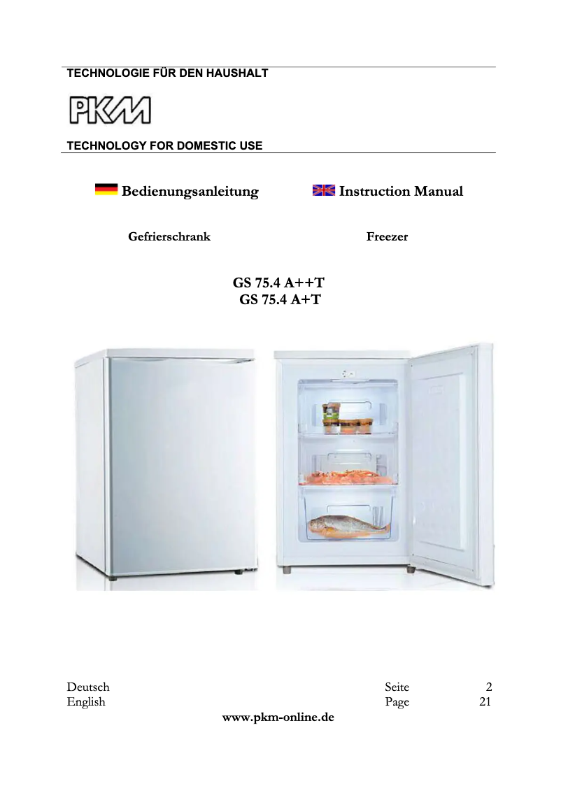 Página 1 del manual Manual de usuario PKM GS75.4A+T