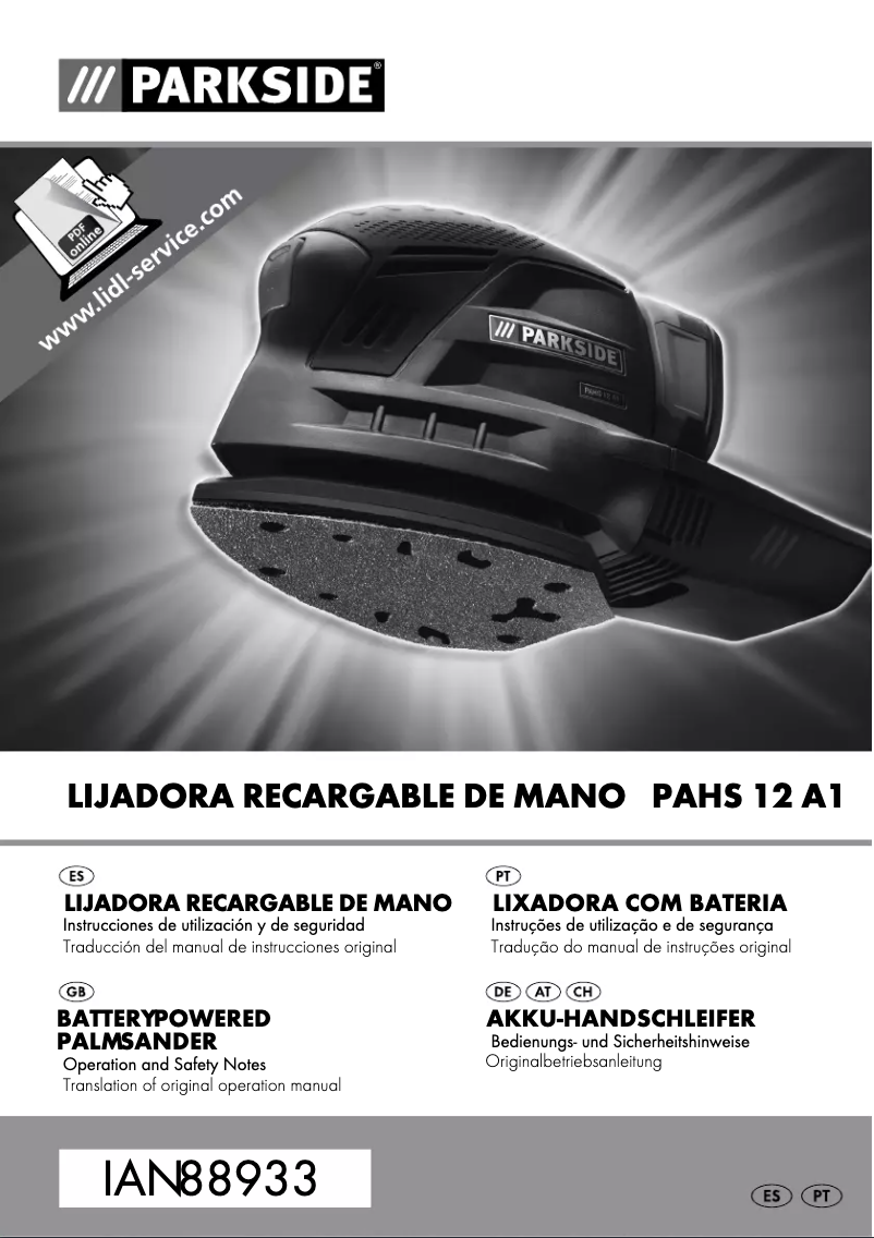 Imagen de la primera página del manual del dispositivo PAHS 12 A1