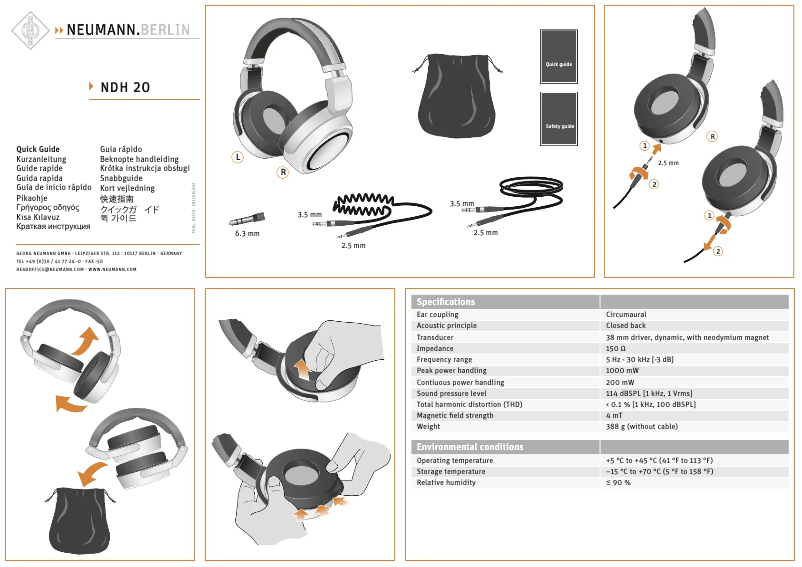 Imagen de la primera página del manual del dispositivo NDH 20