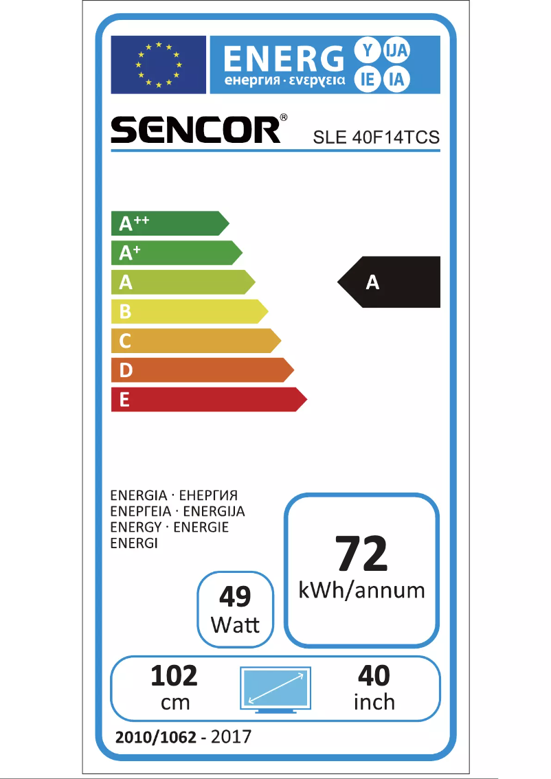 Imagen de la primera página del manual del dispositivo SLE 40F14TCS