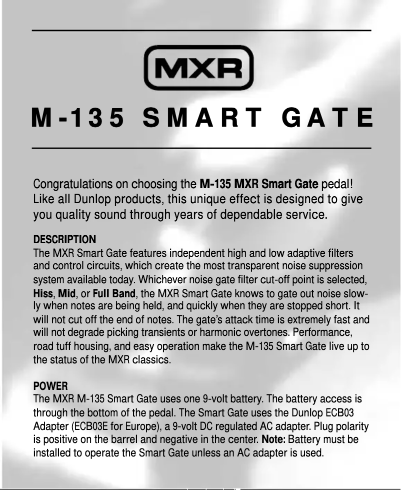 Página nº 1 - Manual de usuario MXR Smart Gate M-135