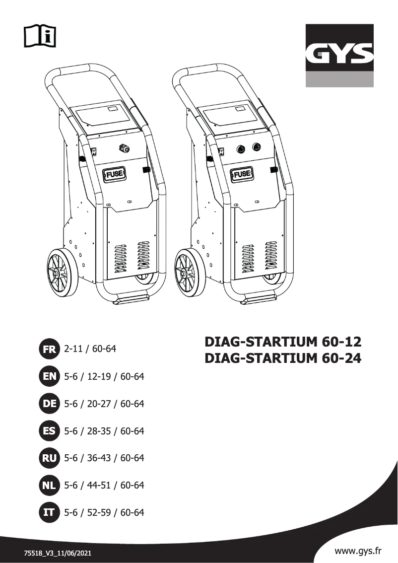 Imagen de la primera página del manual del dispositivo Diag-Startium 60-12
