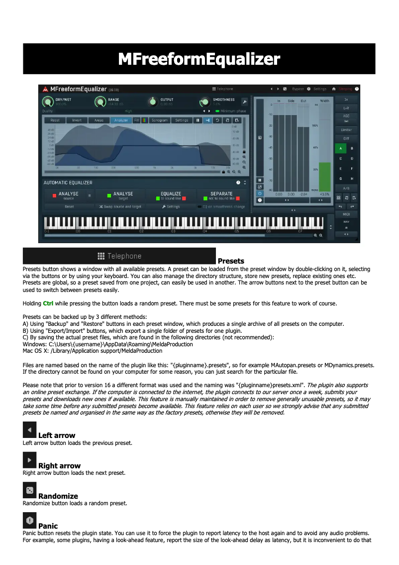 Imagen de la primera página del manual del dispositivo MFreeformEqualizer