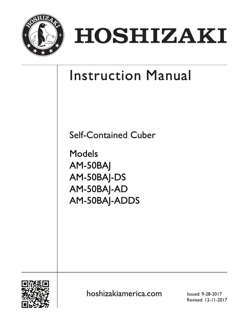 Página nº 1 - Manual de usuario Hoshizaki AM-50BAE-DS