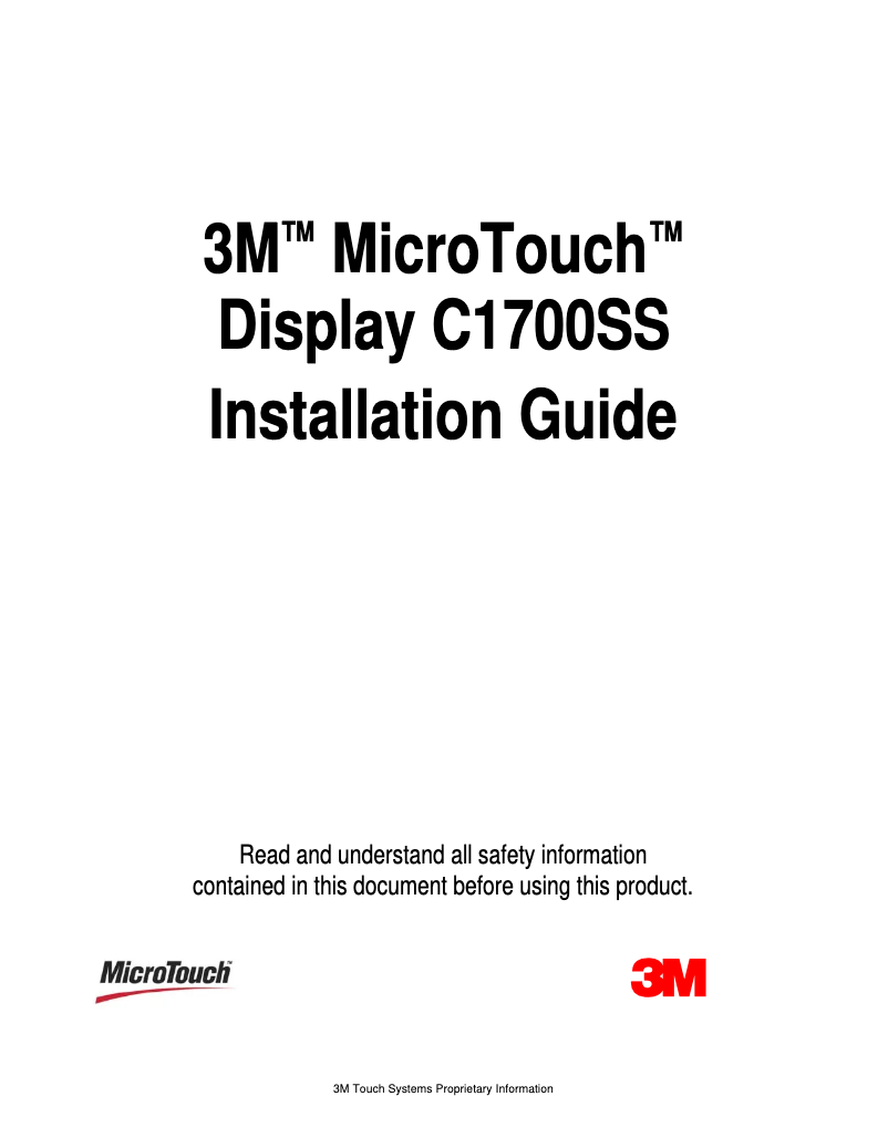 Página nº 1 - Manual de usuario 3M C1700SS