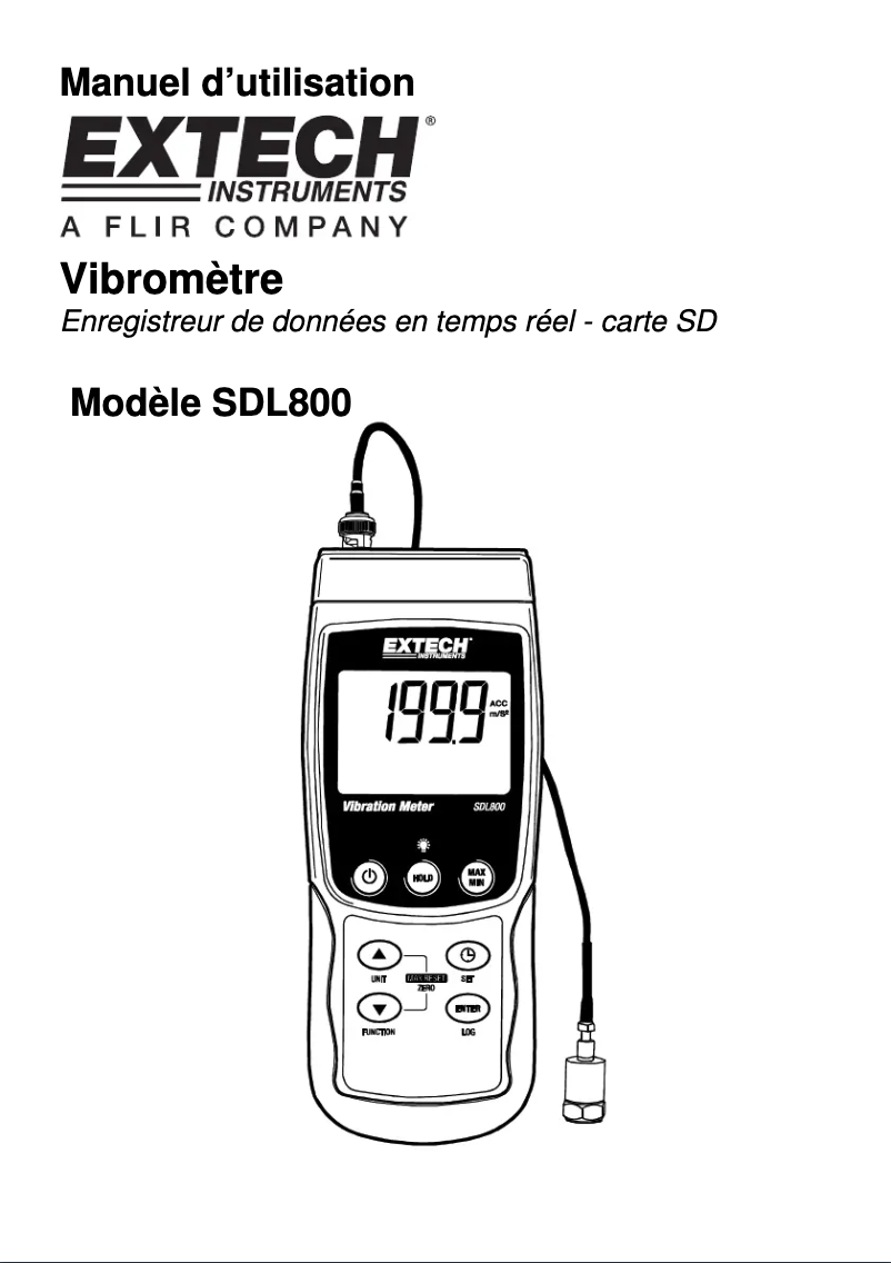 Página 1 del manual Manual de usuario Extech SDL800