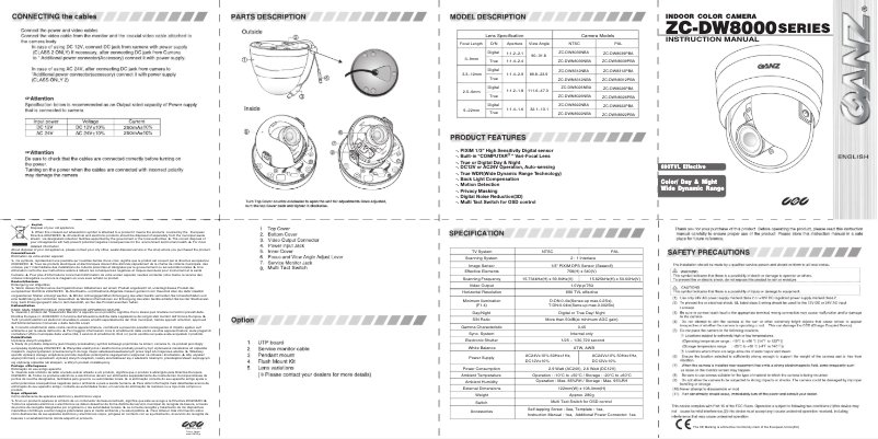 Imagen de la primera página del manual del dispositivo ZC-DW8312NBA