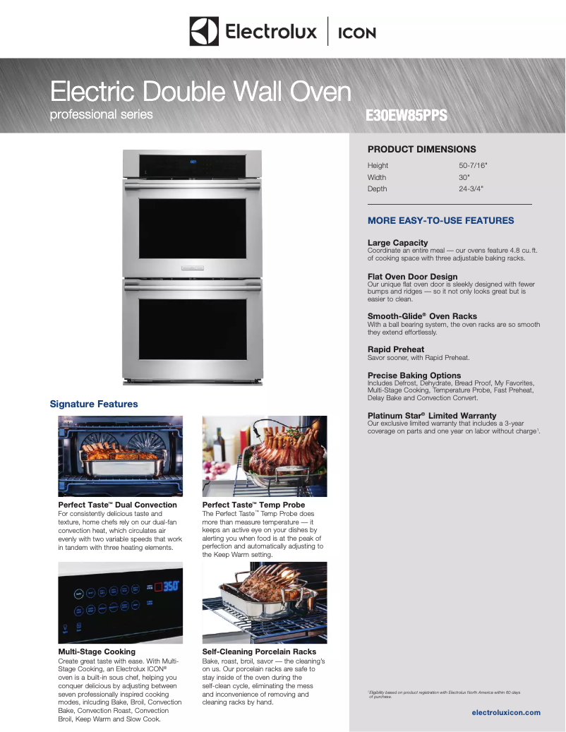 Página nº 1 - Ficha técnica Electrolux ICON E30EW85PPS