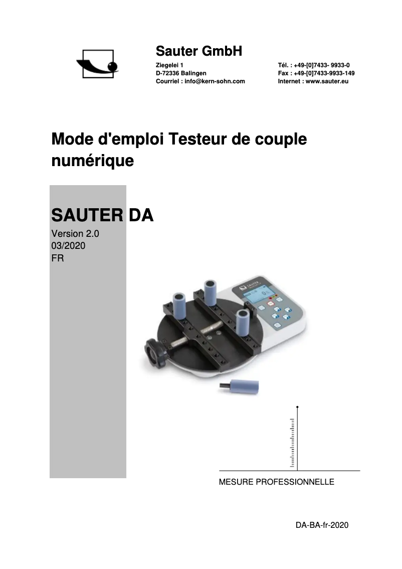 Imagen de la primera página del manual del dispositivo DA 1-4