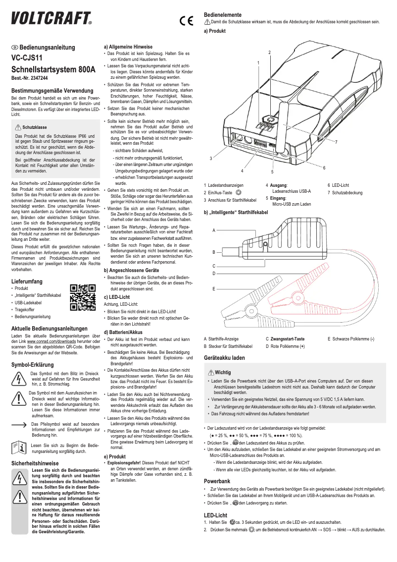 Imagen de la primera página del manual del dispositivo VC-CJS11
