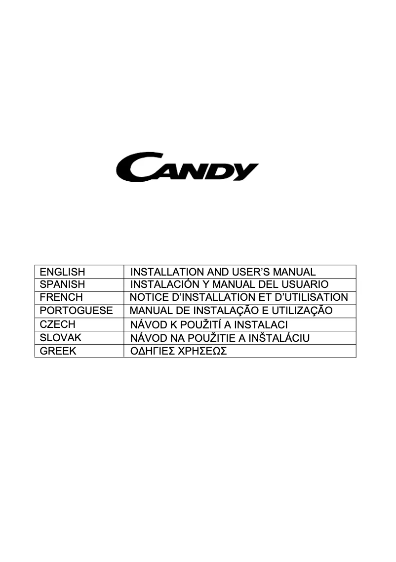 Página 1 del manual Manual de usuario Candy CCE116/1X/4U