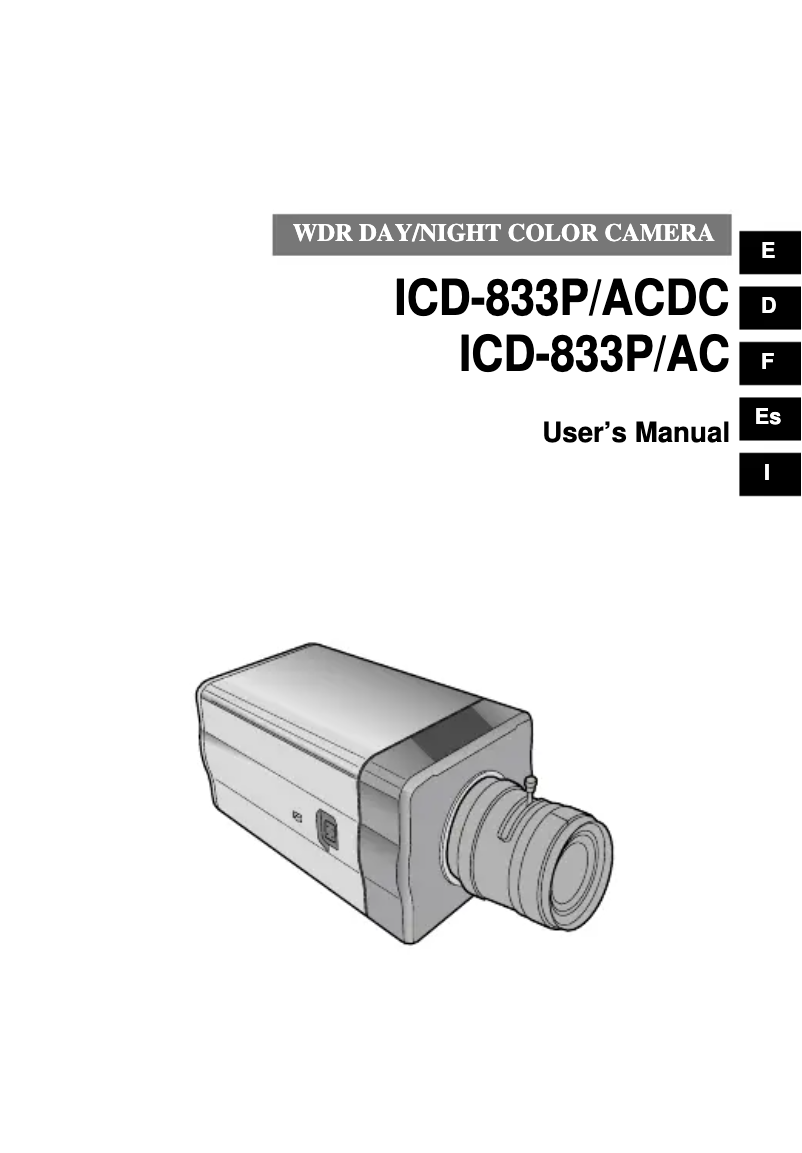Imagen de la primera página del manual del dispositivo ICD-833P