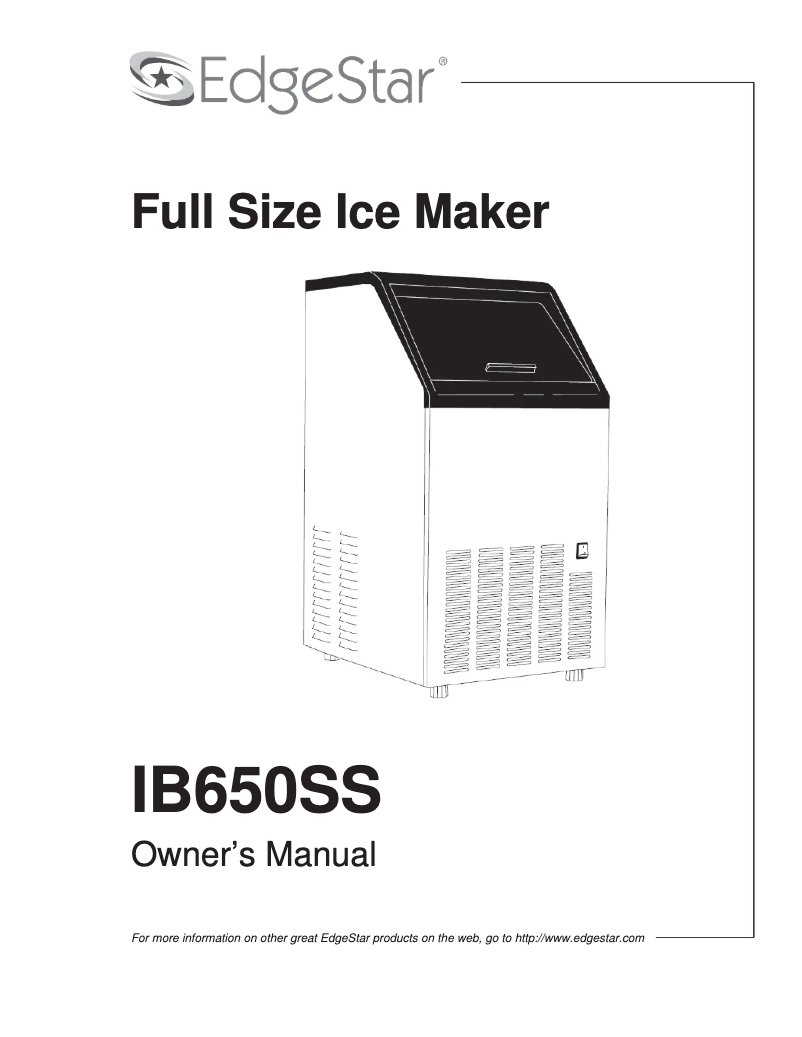 Página 1 del manual Manual de usuario EdgeStar IB650SS