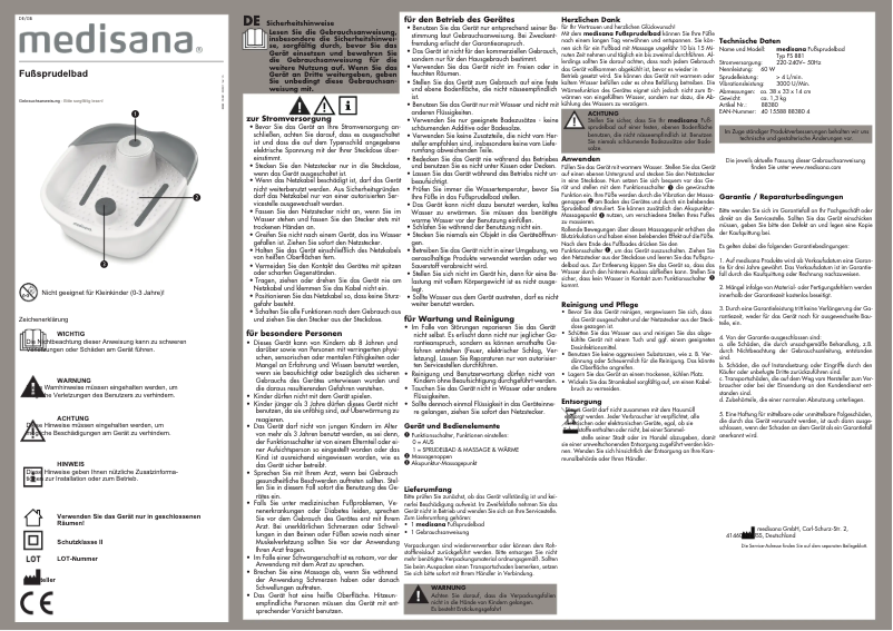 Página nº 1 - Manual de usuario Medisana FS 881