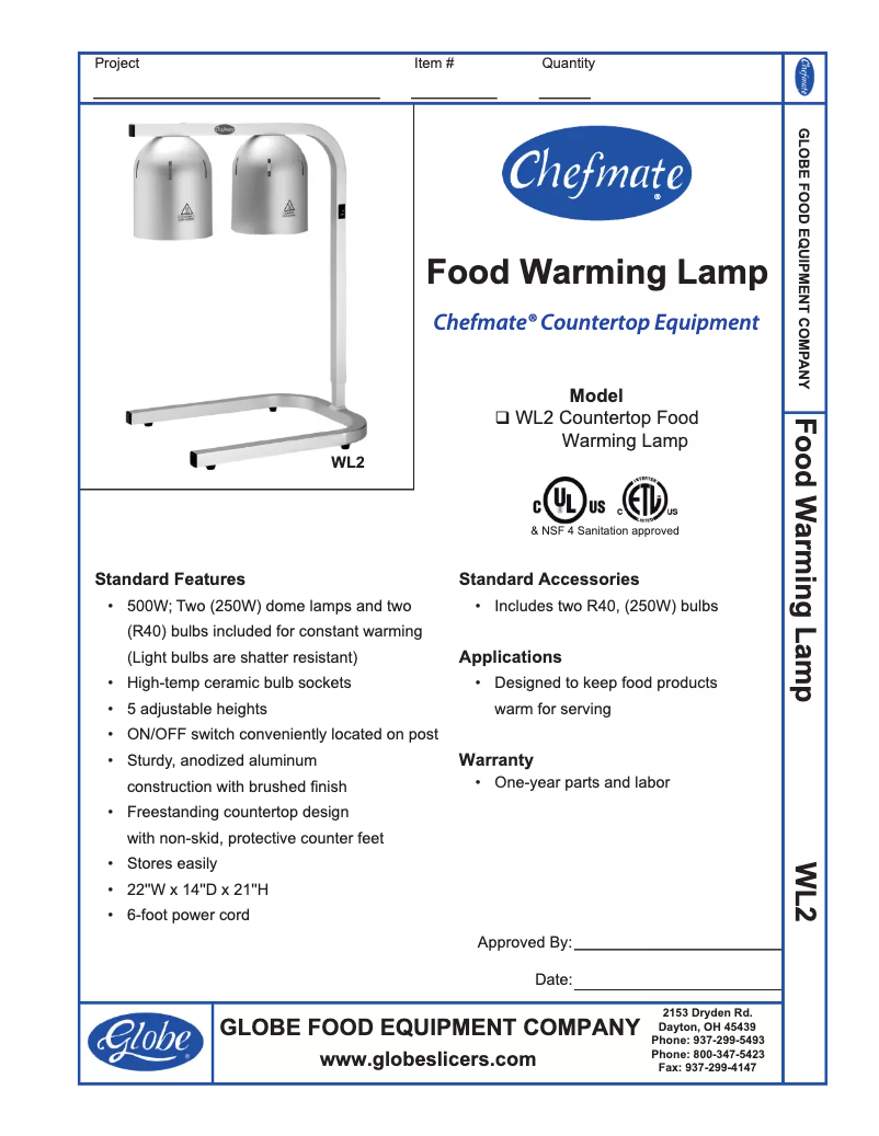 Página 1 del manual Manual de uso y mantenimiento Globe WL2