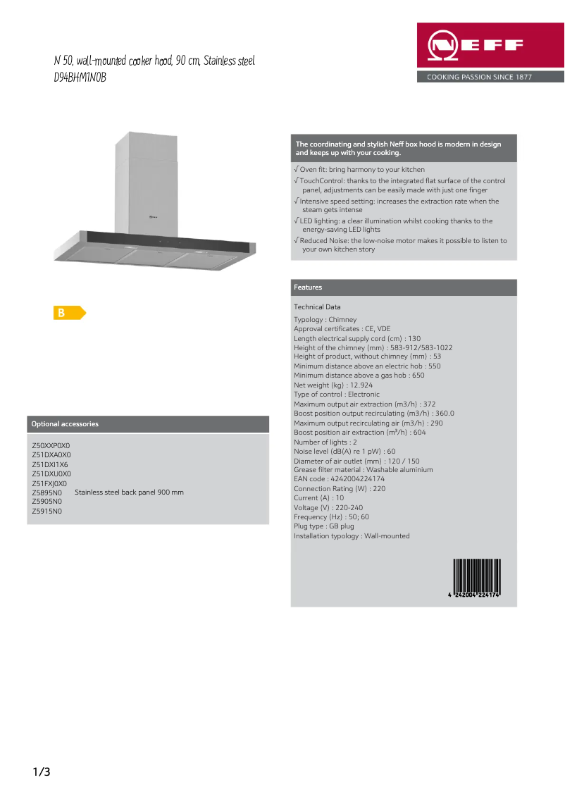 Imagen de la primera página del manual del dispositivo D94BHM1N0B