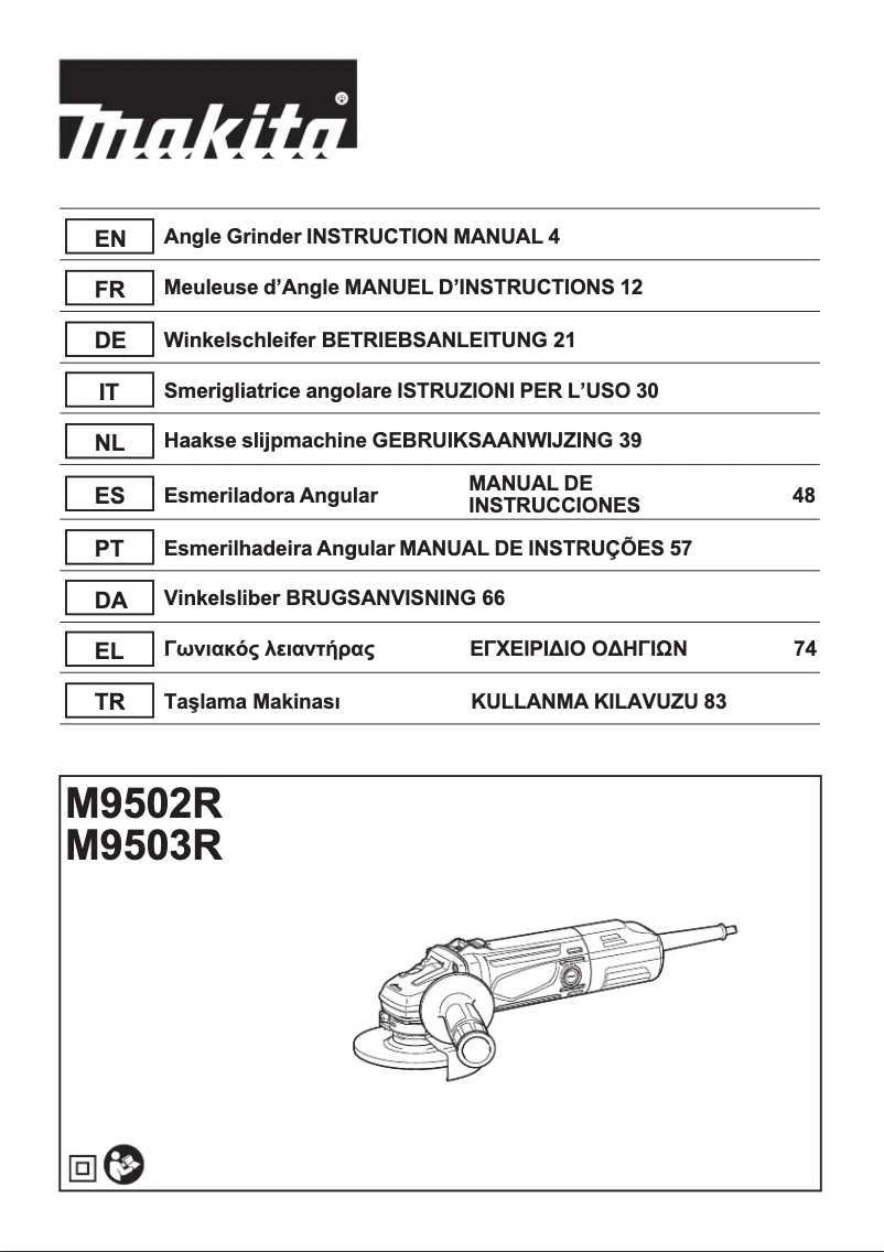 Página 1 del manual Manual de usuario Makita M9503R