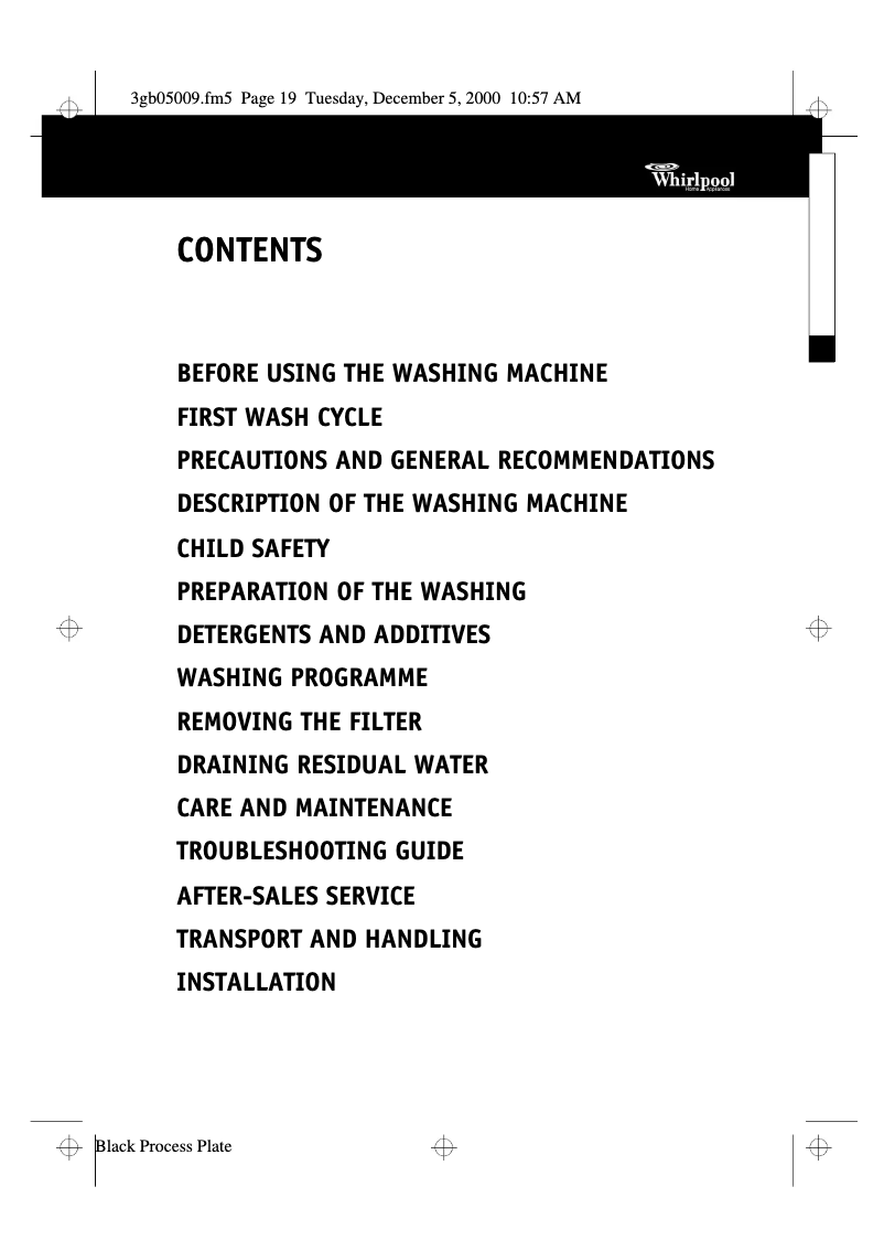 Página 1 del manual Manual de usuario Whirlpool AWM 5067/A