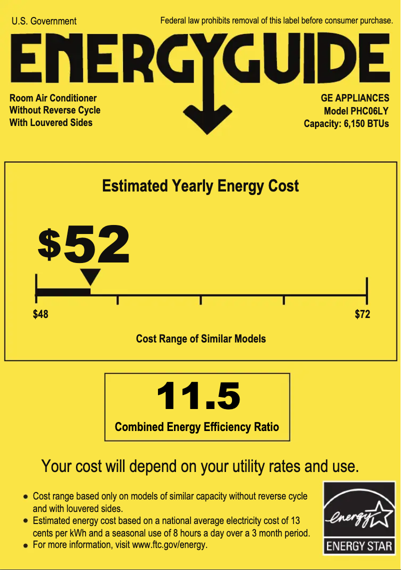 Página 1 del manual Etiqueta energética GE Profile PHC06LY