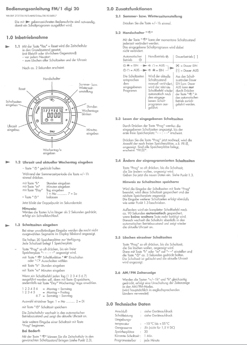 Página 1 del manual Manual de usuario Grässlin FM 1 digi20