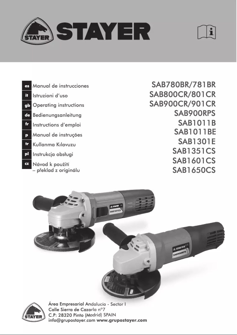 Imagen de la primera página del manual del dispositivo SAB 900 CR